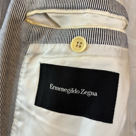 Ermenegildo Zegna Silk Cotton Striped Stretch Sport Coat - Picture 2 of 12